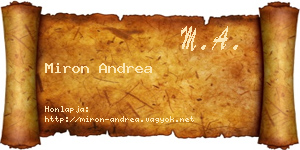 Miron Andrea névjegykártya